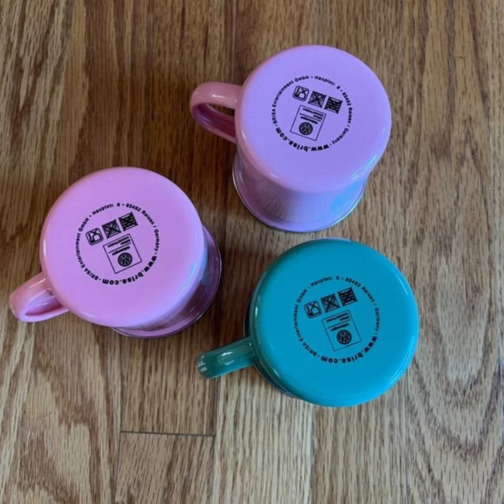 EUC BRISA VW Collection Coffee Mug Unisex Tea‎ Cup 3-pc Set Bus Campervan Motif
